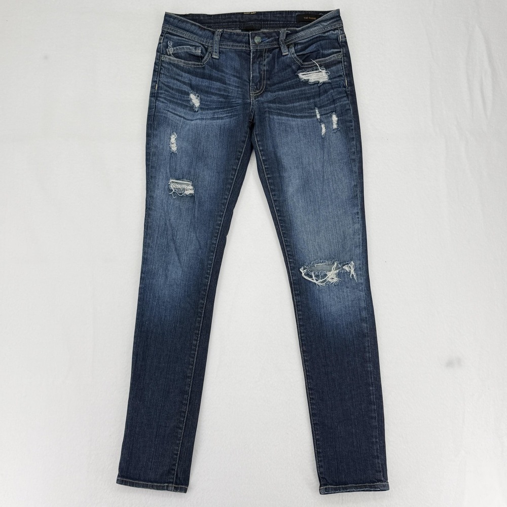 Y2K Genetic Denim The Shane Skinny Jeans Womens 28 Blue Medium Wash Distressed